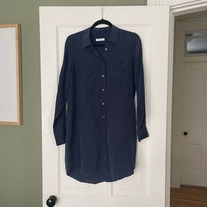 Equipment navy silk shirt dress size S